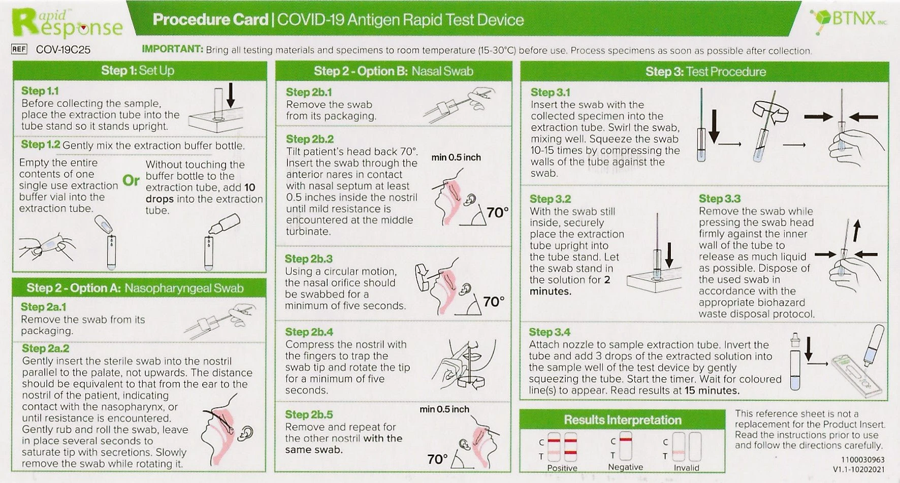 Dispositif de test rapide d'antigène COVID-19, test nasal/nasopharyngé, BTNX (boite de 5) - MedSecare