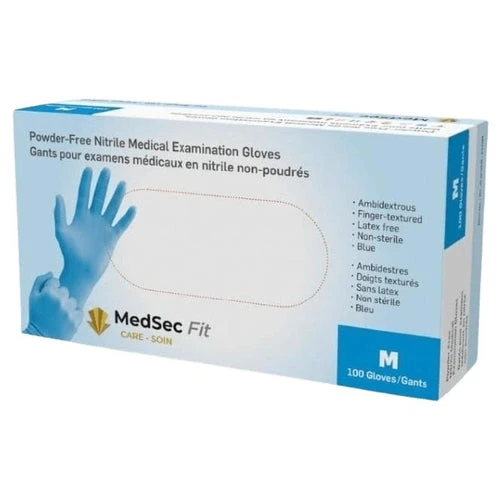 Fit - Gants d'examen médical en nitrile 4 mil (caisse de 1000) - MedSecare