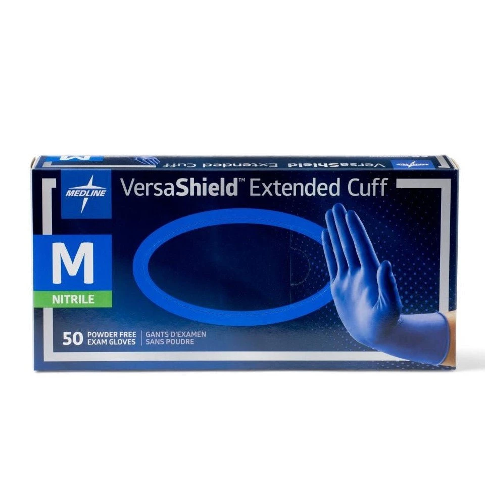 Gants d'examen médical en nitrile 5.1 mil avec manchettes de 12