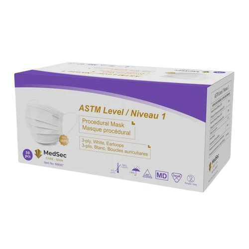 Masques ASTM - Niveau 1 blanc (caisse de 1000) - MedSecare