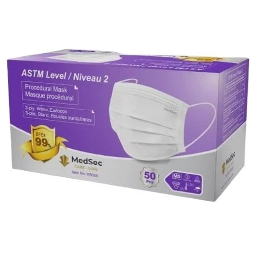 Masques ASTM - Niveau 2 blanc (caisse de 1000) - MedSecare