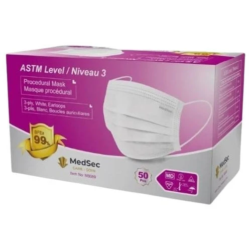 Masques ASTM - Niveau 3 blanc (caisse de 1000) - MedSecare
