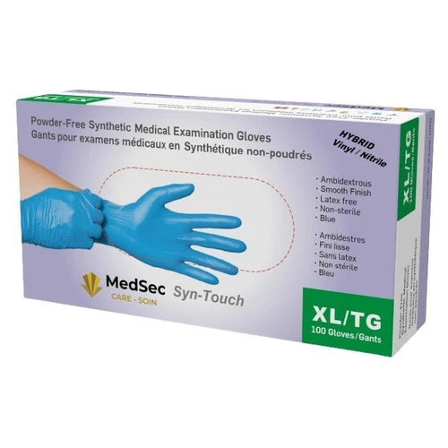 Syn-Touch - Gants d'examen médical synthétiques 4 mil bleu (caisse de 1000) - MedSecare